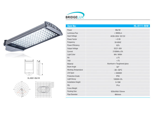 Lampu Jalan LED 98 Watt HL-8111